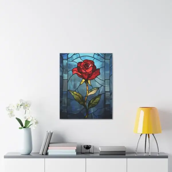 Enchanted Bloom Beauty and the Beast Stained Glass Rose Canvas Stretched, 0.75" - Image 47