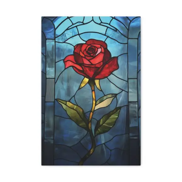 Enchanted Bloom Beauty and the Beast Stained Glass Rose Canvas Stretched, 0.75" - Image 33