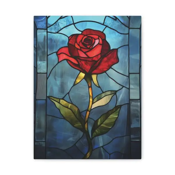 Enchanted Bloom Beauty and the Beast Stained Glass Rose Canvas Stretched, 0.75" - Image 21