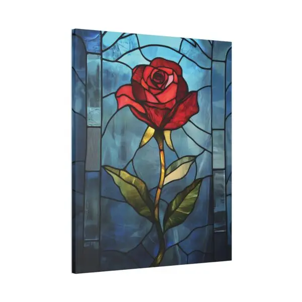 Enchanted Bloom Beauty and the Beast Stained Glass Rose Canvas Stretched, 0.75" - Image 46