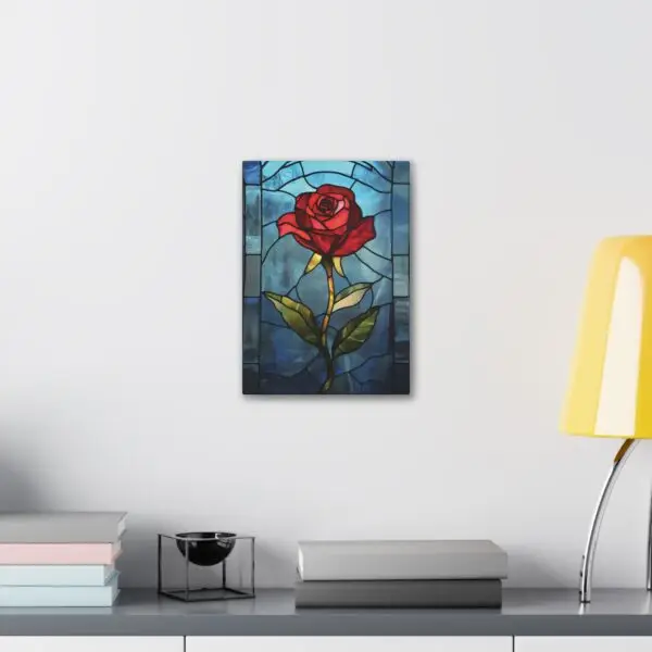 Enchanted Bloom Beauty and the Beast Stained Glass Rose Canvas Stretched, 0.75" - Image 19