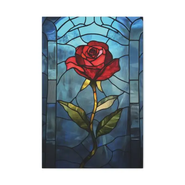 Enchanted Bloom Beauty and the Beast Stained Glass Rose Canvas Stretched, 0.75" - Image 41