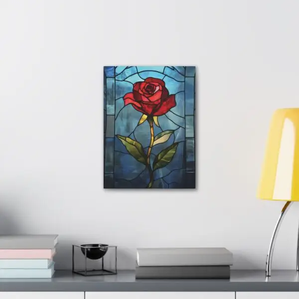Enchanted Bloom Beauty and the Beast Stained Glass Rose Canvas Stretched, 0.75" - Image 23