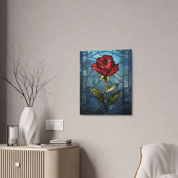 Enchanted Bloom Beauty and the Beast Stained Glass Rose Canvas Stretched, 0.75" - Image 40