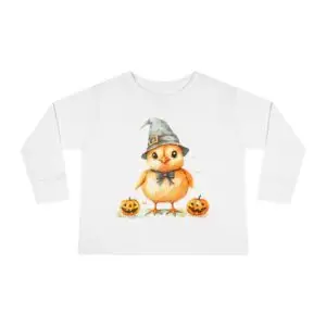 Tiny Witch Chick Toddler Long Sleeve Halloween Tee