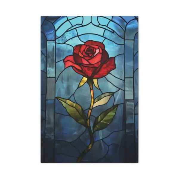 Enchanted Bloom Beauty and the Beast Stained Glass Rose Canvas Stretched, 0.75" - Image 49