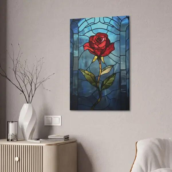 Enchanted Bloom Beauty and the Beast Stained Glass Rose Canvas Stretched, 0.75" - Image 52