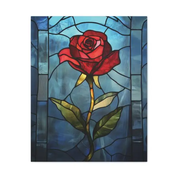 Enchanted Bloom Beauty and the Beast Stained Glass Rose Canvas Stretched, 0.75" - Image 45
