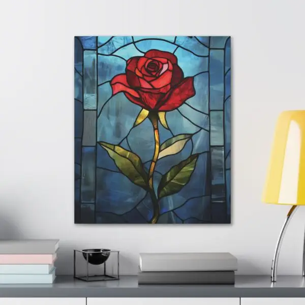 Enchanted Bloom Beauty and the Beast Stained Glass Rose Canvas Stretched, 0.75" - Image 39
