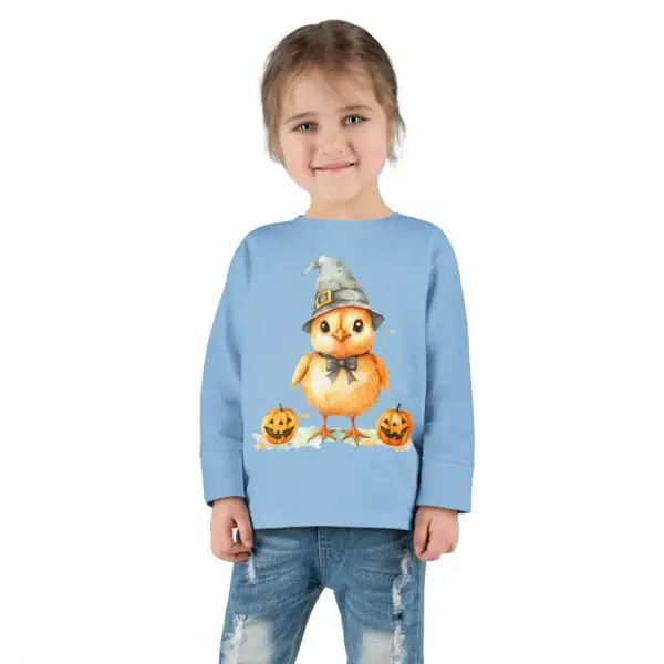 Tiny Witch Chick Toddler Long Sleeve Halloween Tee - Image 12