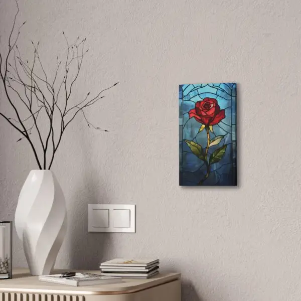 Enchanted Bloom Beauty and the Beast Stained Glass Rose Canvas Stretched, 0.75" - Image 16