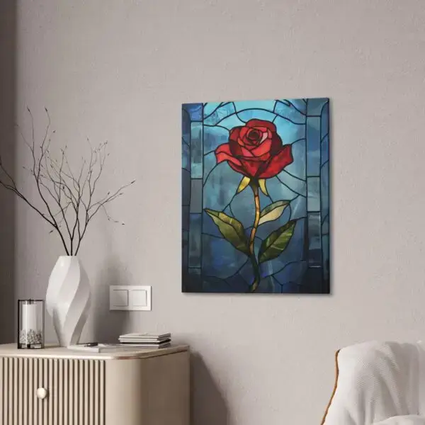 Enchanted Bloom Beauty and the Beast Stained Glass Rose Canvas Stretched, 0.75" - Image 48