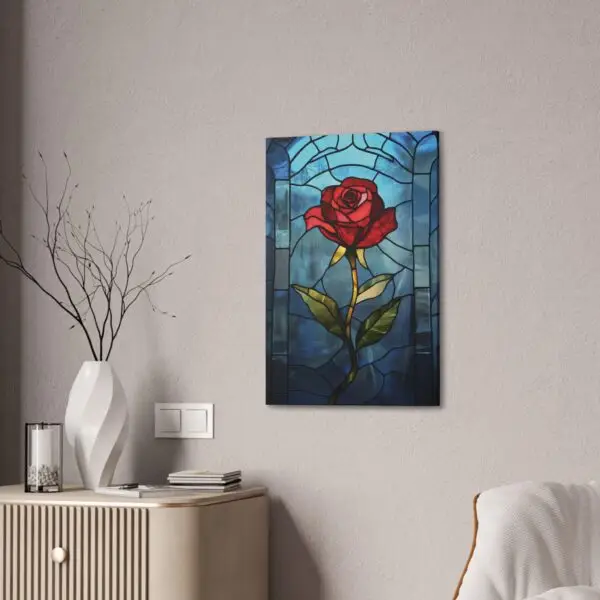 Enchanted Bloom Beauty and the Beast Stained Glass Rose Canvas Stretched, 0.75" - Image 44