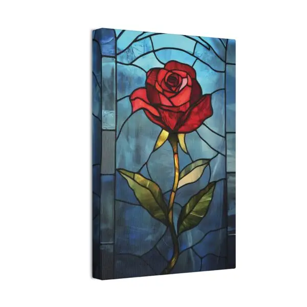 Enchanted Bloom Beauty and the Beast Stained Glass Rose Canvas Stretched, 0.75" - Image 10