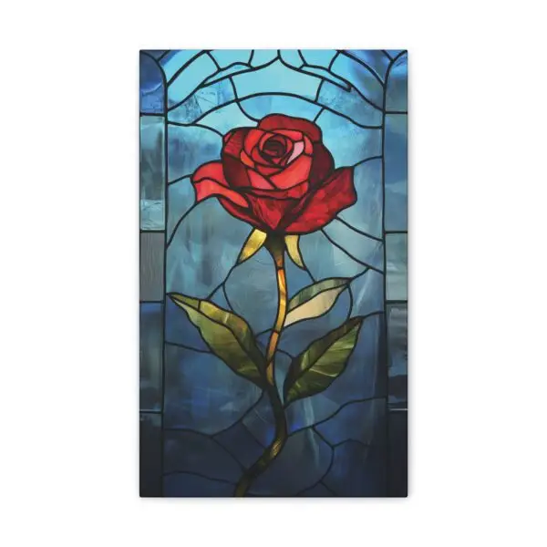 Enchanted Bloom Beauty and the Beast Stained Glass Rose Canvas Stretched, 0.75" - Image 25