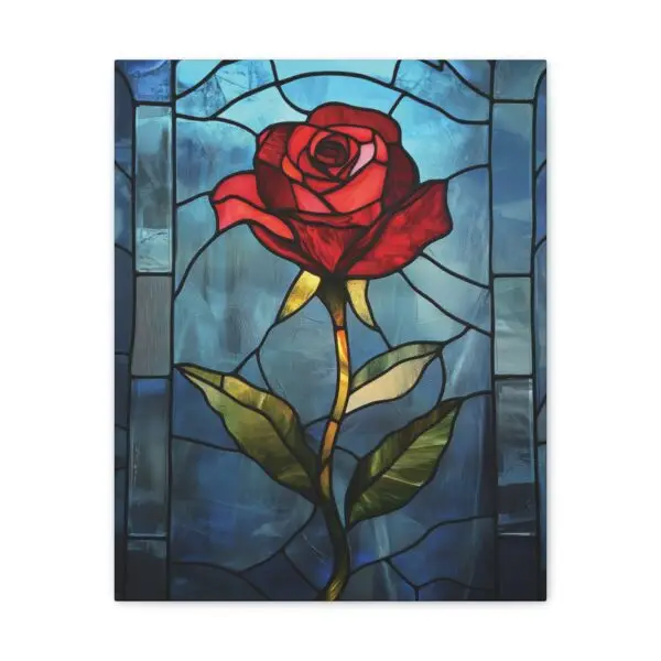 Enchanted Bloom Beauty and the Beast Stained Glass Rose Canvas Stretched, 0.75" - Image 29