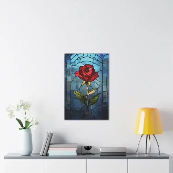 Enchanted Bloom Beauty and the Beast Stained Glass Rose Canvas Stretched, 0.75" - Image 43