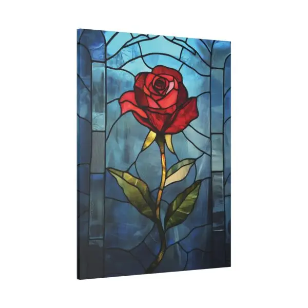 Enchanted Bloom Beauty and the Beast Stained Glass Rose Canvas Stretched, 0.75" - Image 54