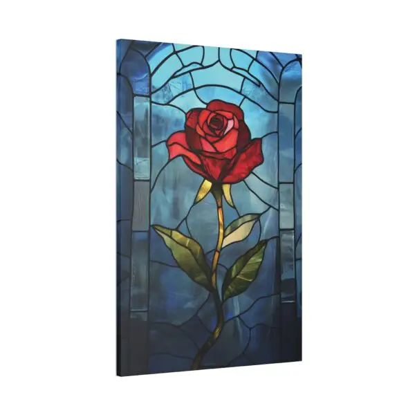 Enchanted Bloom Beauty and the Beast Stained Glass Rose Canvas Stretched, 0.75" - Image 50