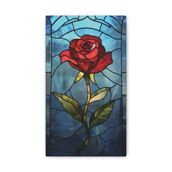 Enchanted Bloom Beauty and the Beast Stained Glass Rose Canvas Stretched, 0.75" - Image 13