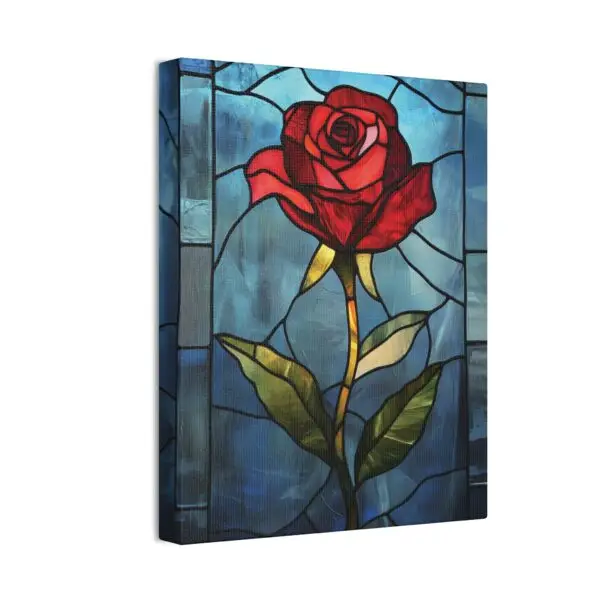 Enchanted Bloom Beauty and the Beast Stained Glass Rose Canvas Stretched, 0.75" - Image 6
