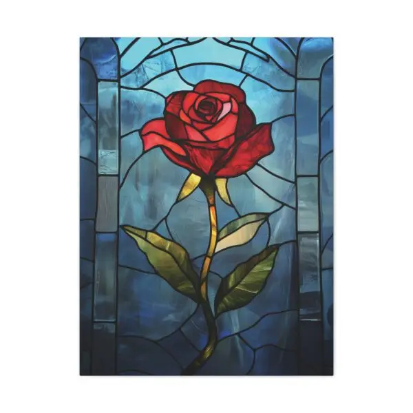 Enchanted Bloom Beauty and the Beast Stained Glass Rose Canvas Stretched, 0.75" - Image 53