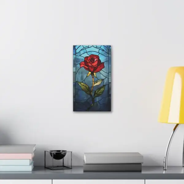 Enchanted Bloom Beauty and the Beast Stained Glass Rose Canvas Stretched, 0.75" - Image 15