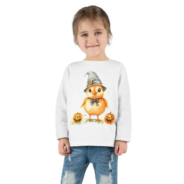 Tiny Witch Chick Toddler Long Sleeve Halloween Tee - Image 4