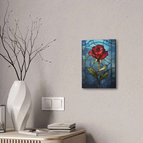 Enchanted Bloom Beauty and the Beast Stained Glass Rose Canvas Stretched, 0.75" - Image 20
