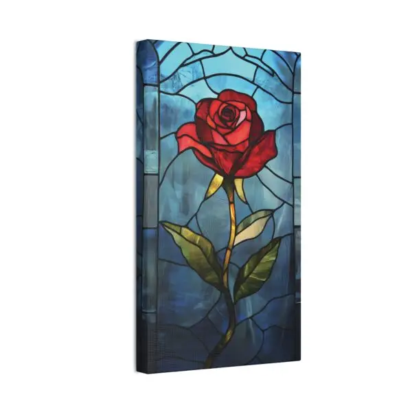 Enchanted Bloom Beauty and the Beast Stained Glass Rose Canvas Stretched, 0.75" - Image 14