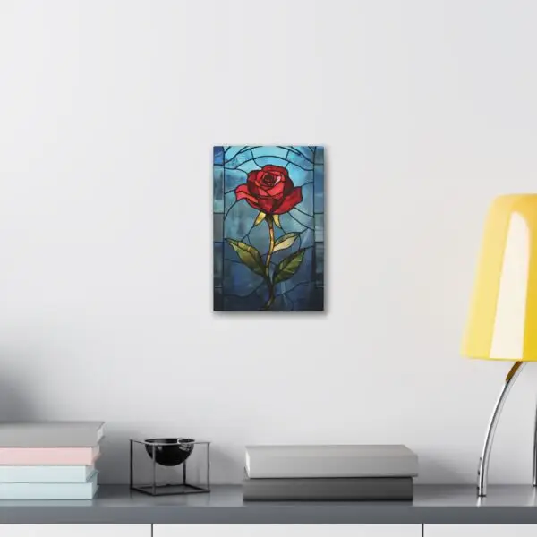 Enchanted Bloom Beauty and the Beast Stained Glass Rose Canvas Stretched, 0.75" - Image 11