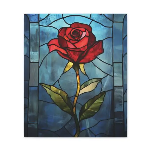 Enchanted Bloom Beauty and the Beast Stained Glass Rose Canvas Stretched, 0.75" - Image 37