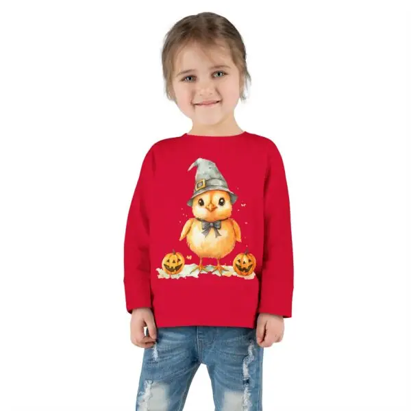 Tiny Witch Chick Toddler Long Sleeve Halloween Tee - Image 32
