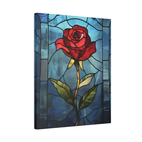 Enchanted Bloom Beauty and the Beast Stained Glass Rose Canvas Stretched, 0.75" - Image 30