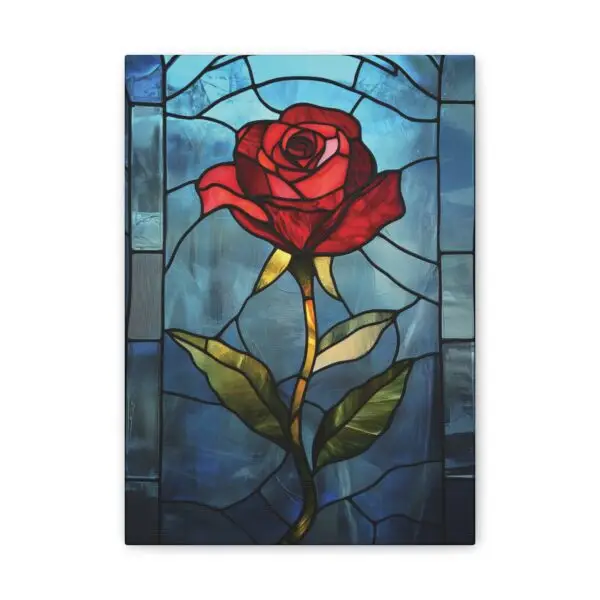 Enchanted Bloom Beauty and the Beast Stained Glass Rose Canvas Stretched, 0.75" - Image 17